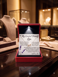 Personalized Love Necklace for Mom, Custom Name Necklace Gift with Message Card, Anniversary Birthday Jewelry Gift for Her