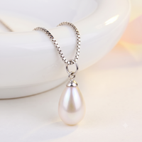 Teardrop White Pearl Pendant Necklace, Luxury Self-Reward Jewelry for Women, Elegant Drop Pearl Necklace Gift for Yourself