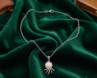 Whimsical White Pearl Pendant Necklace, Luxury Self-Reward Jewelry for Women, Unique Necklace Gift for Yourself