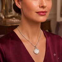 Scallop Shell Pearl Pendant Necklace for Women, Luxury Self-Purchase Jewelry, Classic Beach Necklace
