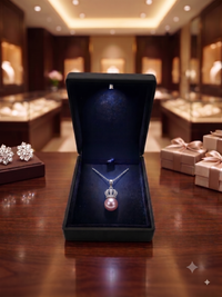 Pink Pearl Crown Pendant Necklace for Women, Luxury Self-Reward Jewelry Gift, Elegant Crown Necklace for Yourself