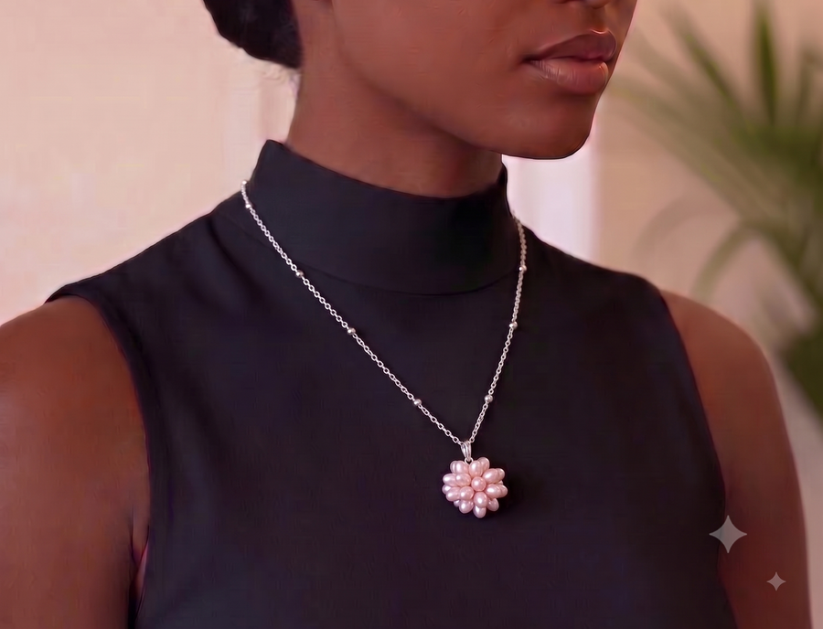 Cluster Pearl Ball Pendant Necklace for Women, Luxury Self-Reward Jewelry Gift, Elegant Multi-Pearl Cluster Necklace for Yourself