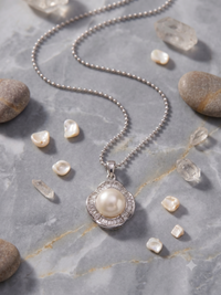 Art Deco Pearl Pendant Necklace for Women, Luxury Self-Purchase Jewelry, Classic Floral Pearl Necklace