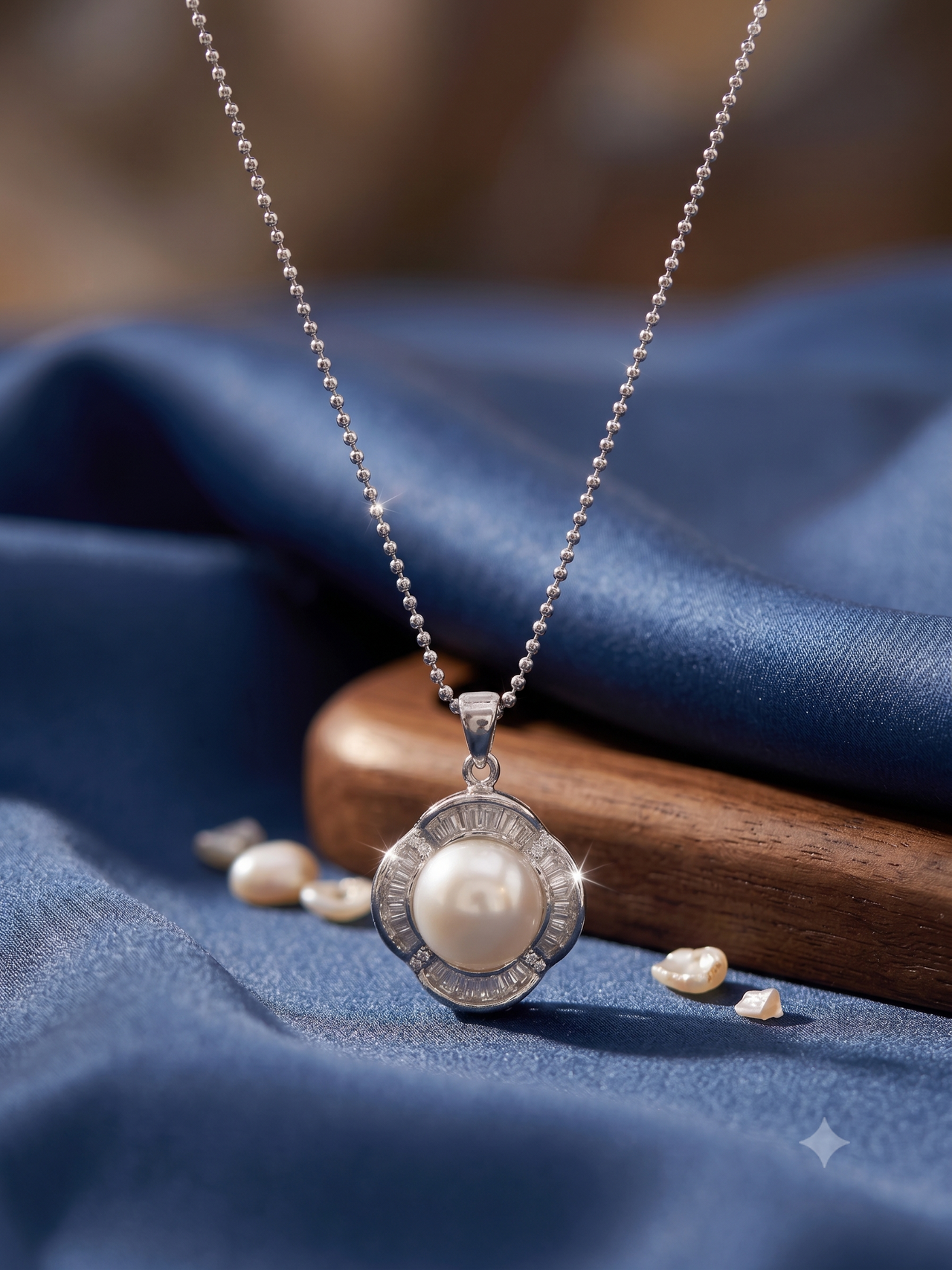 Art Deco Pearl Pendant Necklace for Women, Luxury Self-Purchase Jewelry, Classic Floral Pearl Necklace