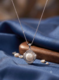 Art Deco Pearl Pendant Necklace for Women, Luxury Self-Purchase Jewelry, Classic Floral Pearl Necklace