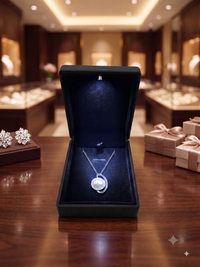 White Pearl Orbit Pendant Necklace for Women, Luxury Self-Reward Jewelry Gift, Modern Celestial Pendant for Yourself
