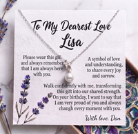 Personalized Love Necklace for Wife or Girlfriend, Custom Name Necklace Gift with Message Card, Anniversary Birthday Jewelry Gift for Her