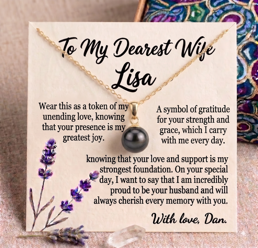 Personalized Love Necklace for Wife or Girlfriend, Custom Name Necklace Gift with Message Card, Anniversary Birthday Jewelry Gift for Her