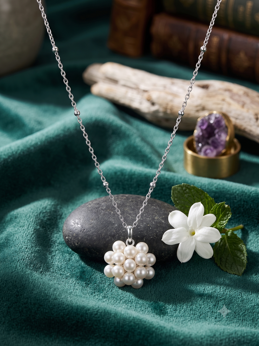 Cluster Pearl Ball Pendant Necklace, Luxury Self-Reward Jewelry for Women, Elegant Multi-Pearl Necklace Gift for Yourself