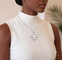 Heart-Shaped White Pearl Pendant Necklace, Luxury Self-Reward Jewelry for Women, Romantic Heart Necklace Gift for Yourself