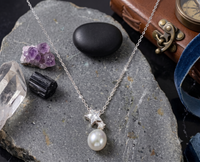Celestial Star White Pearl Pendant Necklace, Luxury Self-Reward Jewelry for Women, Elegant Starry Necklace Gift for Yourself