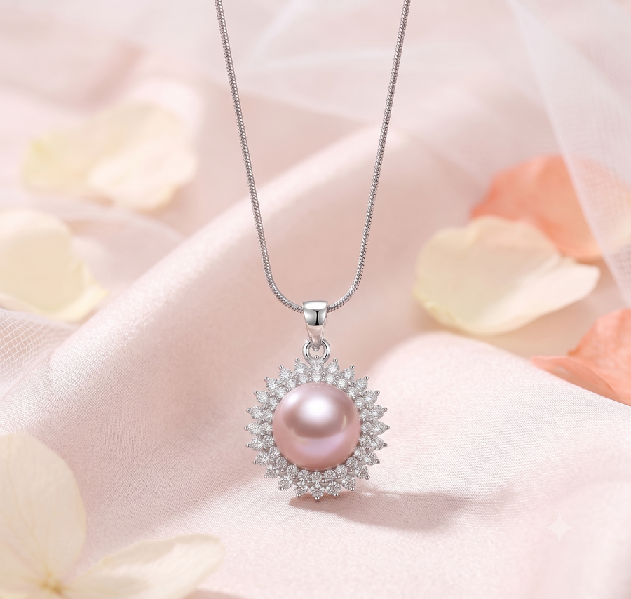 Crown Pearl Pendant Necklace for Women, Luxury Self-Purchase Jewelry, Classic Gemstone Necklace Gift for Yourself