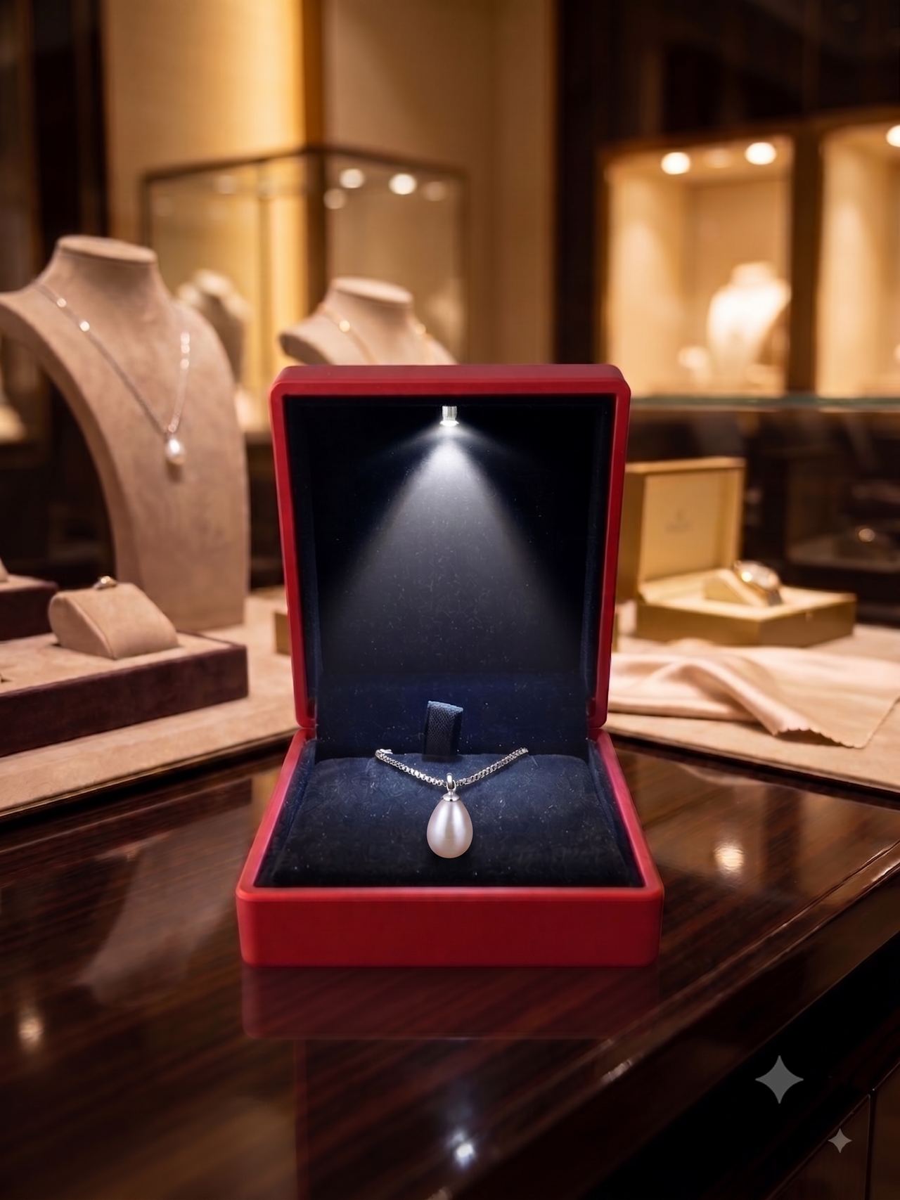 Teardrop White Pearl Pendant Necklace, Luxury Self-Reward Jewelry for Women, Elegant Drop Pearl Necklace Gift for Yourself