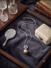 Interlocking CC Golden Pearl Pendant Necklace, Luxury Self-Reward Jewelry for Women, Elegant Designer-Inspired Necklace for Yourself
