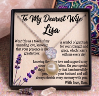 Personalized Love Necklace for Wife or Girlfriend, Custom Name Necklace Gift with Message Card, Anniversary Birthday Jewelry Gift for Her