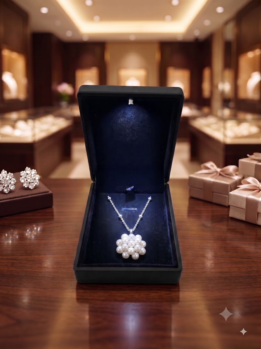 Cluster Pearl Ball Pendant Necklace, Luxury Self-Reward Jewelry for Women, Elegant Multi-Pearl Necklace Gift for Yourself