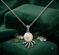 Whimsical White Pearl Pendant Necklace, Luxury Self-Reward Jewelry for Women, Unique Necklace Gift for Yourself