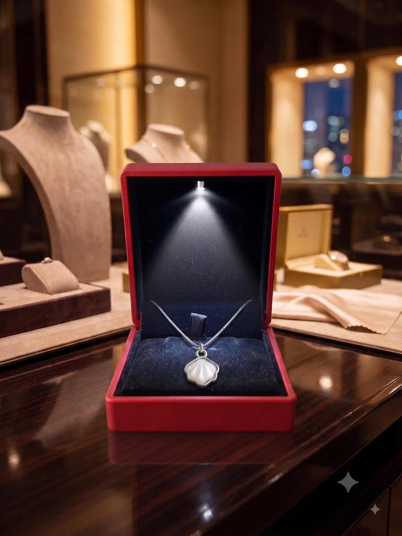Scallop Shell Pearl Pendant Necklace for Women, Luxury Self-Purchase Jewelry, Classic Beach Necklace