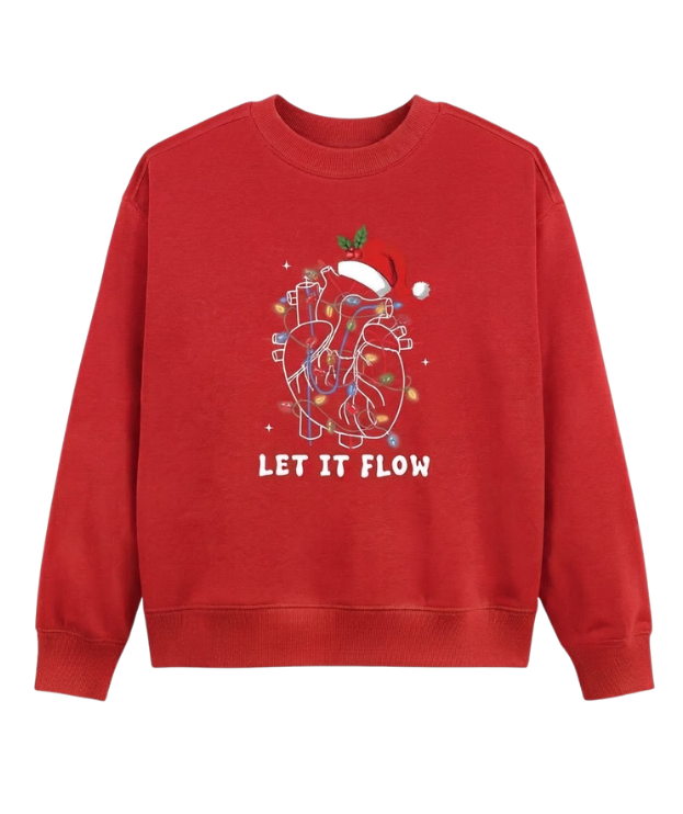 Let In Flow Shirt, Christmas Cardiac Nurse Heart Anatomy Shirt, Xmas Nurse Shirt, Christmas Party Shirt, Anatomical Cardiology Heart Shirt
