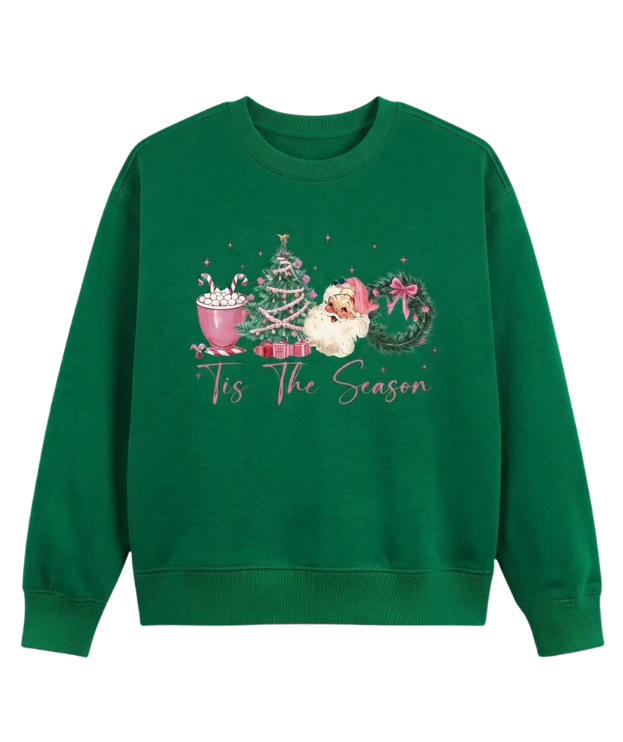 Women's Festive Christmas Tree Cup Graphic T-Shirt – Casual Round Neck Stretch Knit Holiday Top