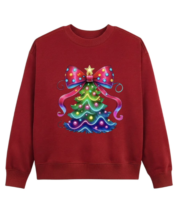 Plus Size Festive Christmas Tree Tee – Women's Black Casual Holiday Outfit for Christmas & New Year's Eve