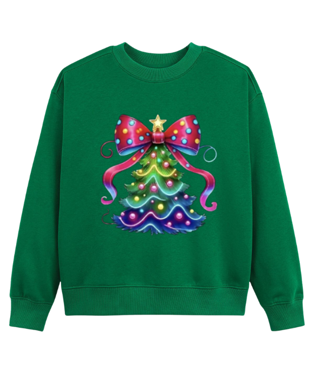 Plus Size Festive Christmas Tree Tee – Women's Black Casual Holiday Outfit for Christmas & New Year's Eve