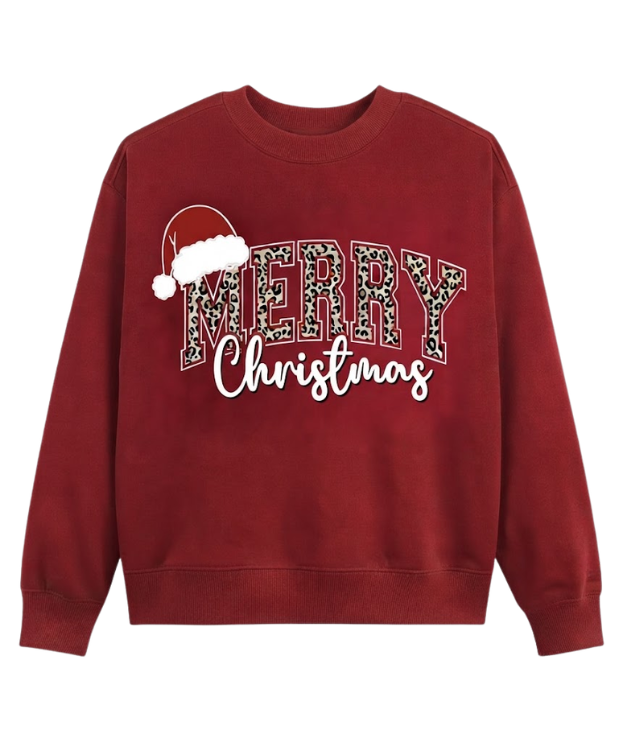 Buffalo Plaid Holiday Sweater – Cute Merry Christmas Crewneck Sweatshirt, Cozy Winter Gift Idea for Women