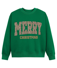 Merry Christmas Sweatshirt, Holiday Crewneck Pullover for Women