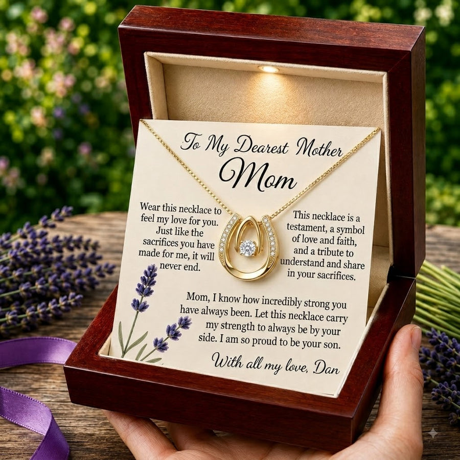 Personalized Love Necklace for Wife Girlfriend, Custom Name Necklace Gift with Message Card, Anniversary Birthday Jewelry Gift for Her