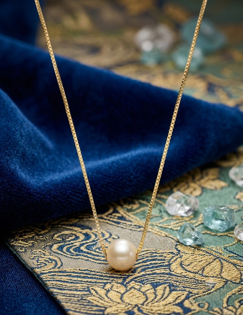 Elegant Sliding Pearl Gold Chain for Women, Elegant Self-Care Jewelry Gift, Timeless Everyday Pendant for Yourself
