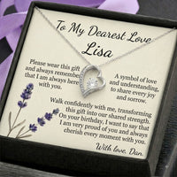 Personalized Love Knot Necklace for Wife Girlfriend, Custom Name Necklace Gift with Message Card, Anniversary Birthday Jewelry Gift for Her