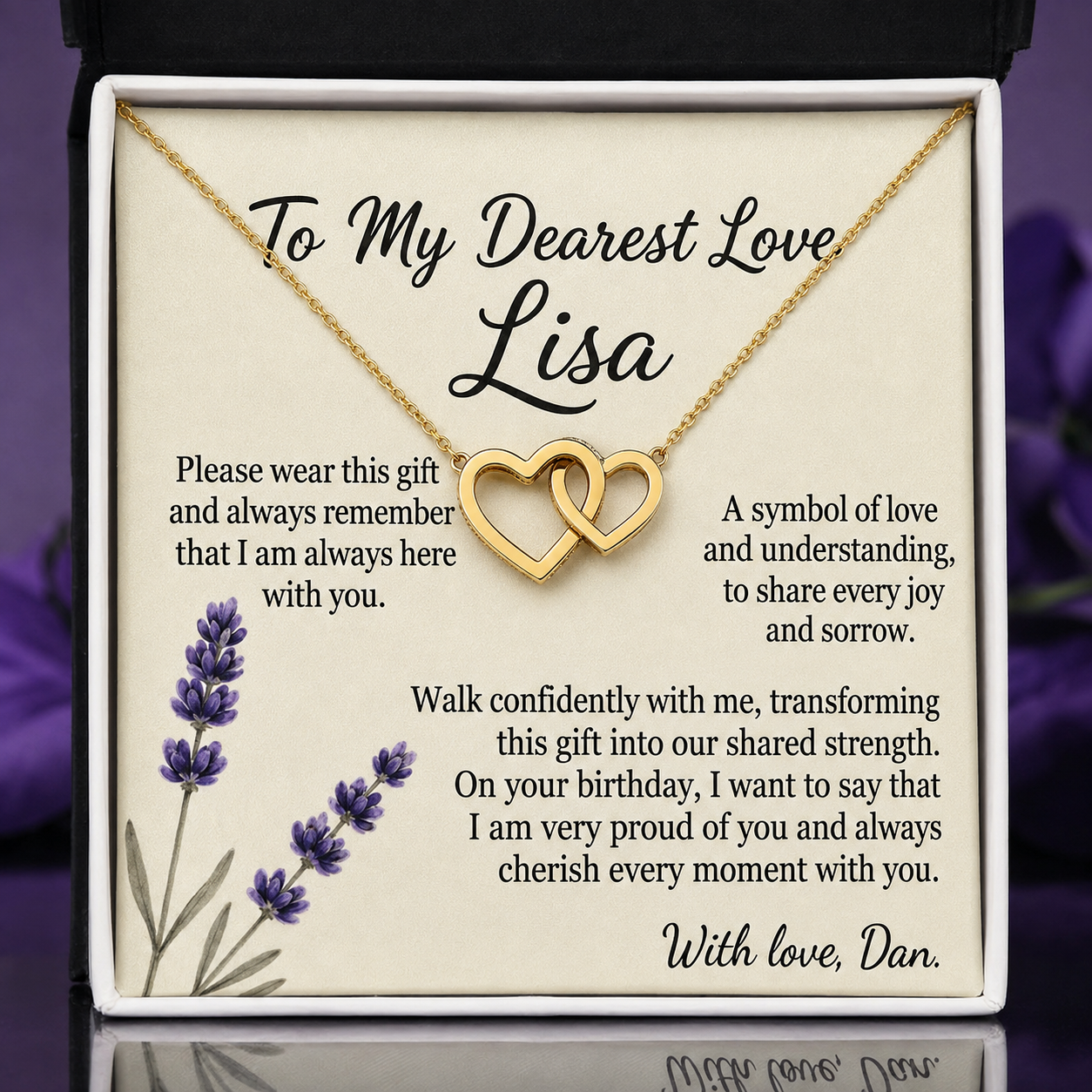 Personalized Name Necklace for Wife Girlfriend - Free Engraving & Gift Box