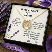 Personalized Love Necklace for Wife Girlfriend, Custom Name Necklace Gift with Message Card, Anniversary Birthday Jewelry Gift for Her