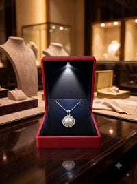 Cluster Crystal Halo Pearl Pendant Necklace, Luxury Self-Reward Jewelry for Women, Elegant Round Necklace Gift for Yourself
