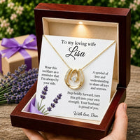 Personalized Love Necklace for Wife Girlfriend, Custom Name Necklace Gift with Message Card, Anniversary Birthday Jewelry Gift for Her