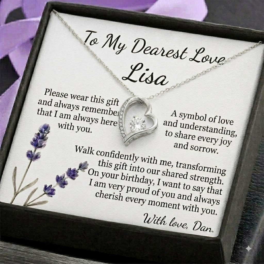 Personalized Love Knot Necklace for Wife Girlfriend, Custom Name Necklace Gift with Message Card, Anniversary Birthday Jewelry Gift for Her
