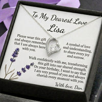 Personalized Love Knot Necklace for Wife Girlfriend, Custom Name Necklace Gift with Message Card, Anniversary Birthday Jewelry Gift for Her