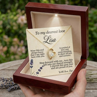 Personalized Love Knot Necklace for Wife Girlfriend, Custom Name Necklace Gift with Message Card, Anniversary Birthday Jewelry Gift for Her