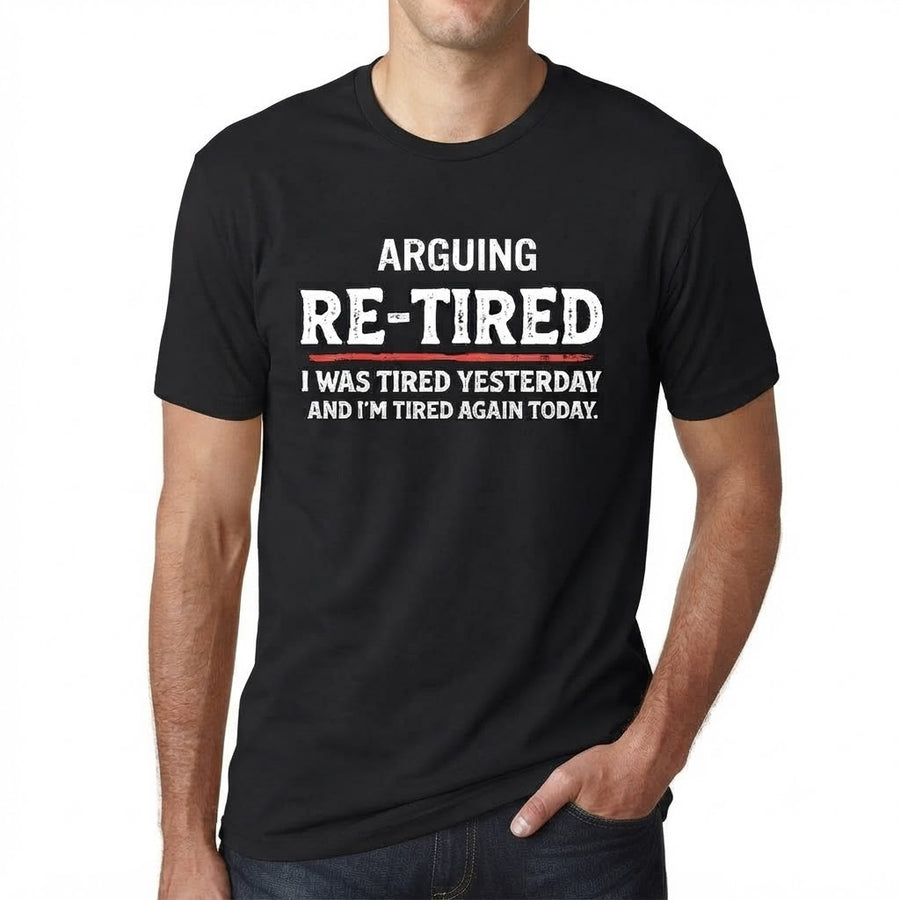 Re-Tired Sarcastic Quote T-Shirt – 100% Cotton Funny Lazy Design, Women's Casual Short Sleeve Crew Neck Graphic Tee, Novelty Meme Gift