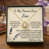 Personalized Love Necklace for Girlfriend, Custom Name Necklace Gift with Message Card, Anniversary Birthday Jewelry Gift for Her