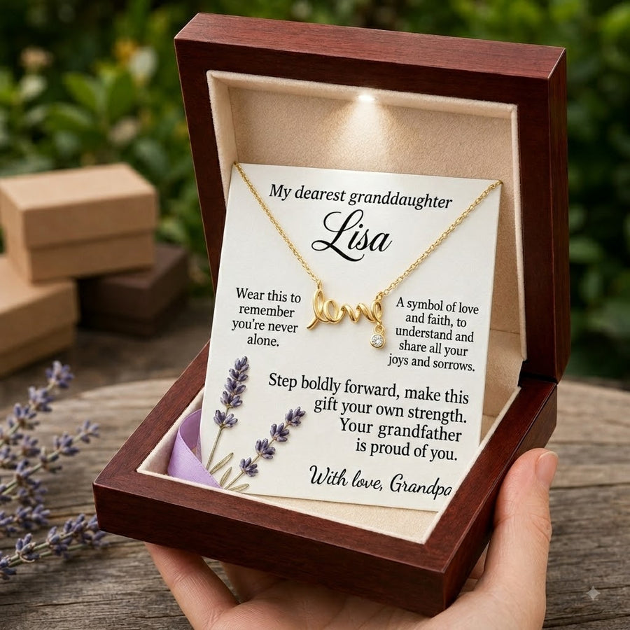 Personalized To My Granddaughter Necklace, Custom Name Jewelry Gift for Granddaughter, Birthday Graduation Gift