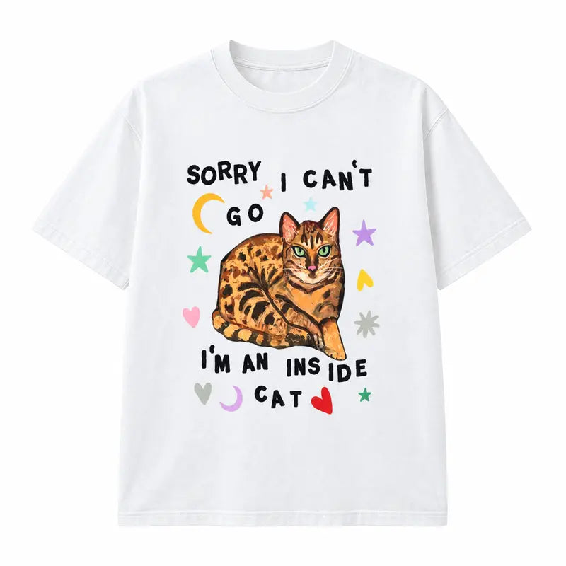 "Sorry I Can't Go" Funny Cat Graphic Tee
