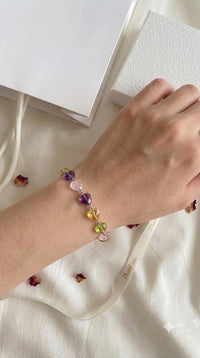 Personalized Tiger's Eye Heart Bracelet – Handmade Gemstone Gift for Her, Comes in Gift Box