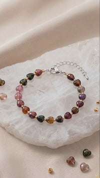 Personalized Heart Stone Bracelet for Daughter, Custom Birthday Message Card Jewelry, Meaningful Gift from Dad, Birthday Gift for Her