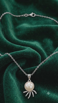 Whimsical White Pearl Pendant Necklace, Luxury Self-Reward Jewelry for Women, Unique Necklace Gift for Yourself