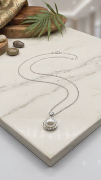 Wrapped Wire Pearl Pendant Necklace for Women, Luxury Self-Purchase Jewelry, Classic Nest Necklace