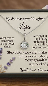 Personalized To My Granddaughter Necklace from Grandpa, Custom Name Jewelry Gift for Granddaughter, Birthday Graduation Gift from Grandfather