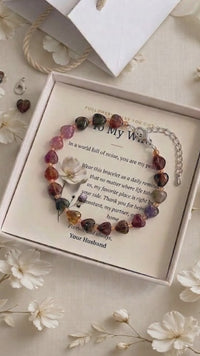 Custom Bracelet for Wife, Personalised Gift from Husband, Message Card Jewelry, Romantic Anniversary Gift, Birthday Gift for Her, Wife Appreciation