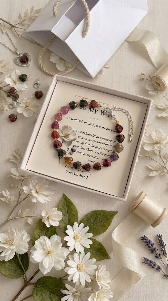 Custom Bracelet for Wife, Personalised Gift from Husband, Message Card Jewelry, Romantic Anniversary Gift, Birthday Gift for Her, Wife Appreciation