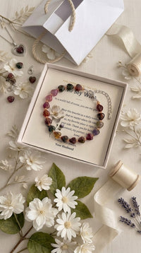Custom Bracelet for Wife, Personalised Gift from Husband, Message Card Jewelry, Romantic Anniversary Gift, Birthday Gift for Her, Wife Appreciation